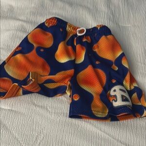 Orange and Blue Dynamic Patterned Shorts